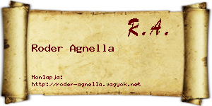 Roder Agnella névjegykártya